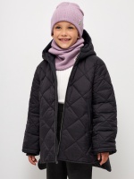 Стеганая куртка для девочек (черный, 128) Sela  фото, kupilegko.ru